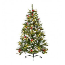 Premier Decorations 5ft Pre-lit Needle Pine Christmas Tree - Green (Basic Stand)