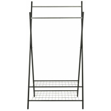 Home X-Frame Clothes Rail With Shelves - Black