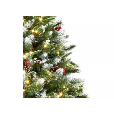 Premier Decorations 5ft Pre-lit Needle Pine Christmas Tree - Green - Metal Stand