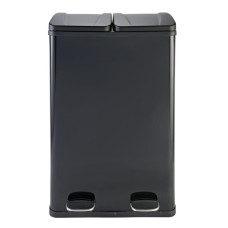 Home 55 Litre 2 Compartment Recycling Bin - Black (Slight Dent On Front)