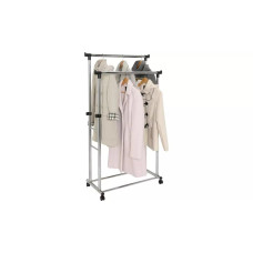 Home Heavy Duty Double Clothes Rail - Black & Chrome