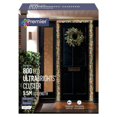 Premier 5.5m Garland 800 LED Door Christmas Lights - Multicoloured