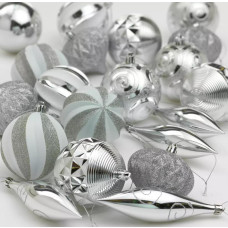 Habitat 20 Pack Of Christmas Tree Baubles - Silver