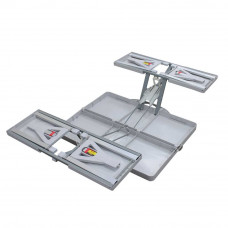 Folding Camping Picnic Table And Stools - Grey