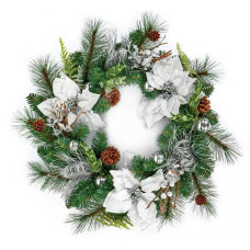 Premier Decorations Poinsettia Christmas Wreath