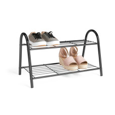 Habitat Boutique 2-Tier Wire Shoe Rack - Black