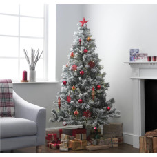 Home 6ft Snow Covered Christmas Tree - Green