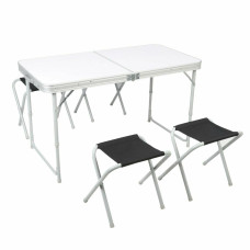 Pro Action 120cm Folding Table With 4 Stools (Damage To Table Top)