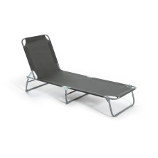 Habitat Folding Metal Sun Lounger - Charcoal