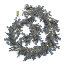 Habitat 1.8m Pre-Lit Christmas Garland - Silver